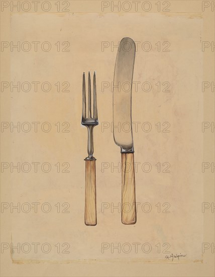 Knife and Fork, c. 1936. Creator: Grace Halpin.