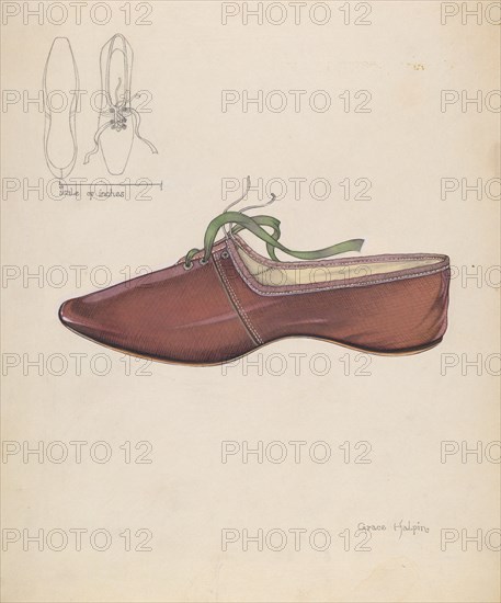 Woman's Slipper, c. 1937. Creator: Grace Halpin.