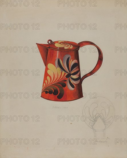 Toleware Syrup Pitcher, c. 1937. Creator: Grace Halpin.