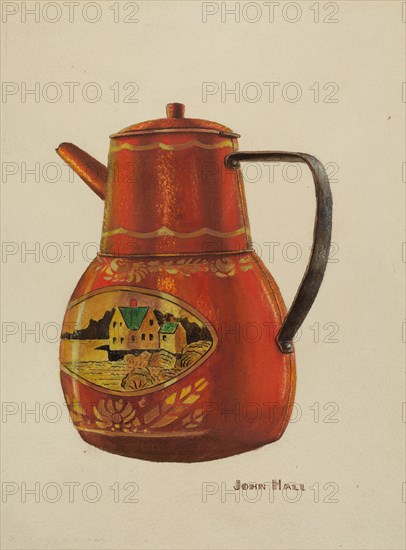 Toleware Teapot, c. 1941. Creator: John Hall.