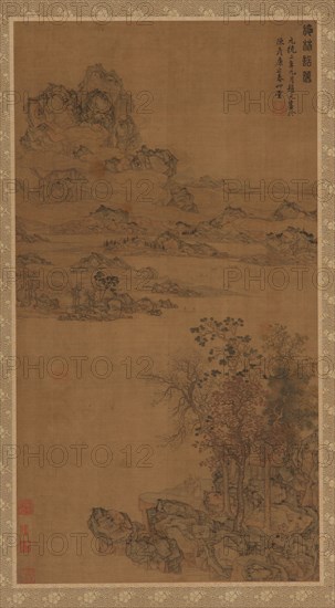 Parting from a Friend under Autumn Trees, Qing dynasty, 17th-early 18th century. Creator: Gu Fuzhen.