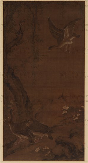 Willow, Geese, and Kingfisher, Ming dynasty, (16th century?). Creator: Unknown.