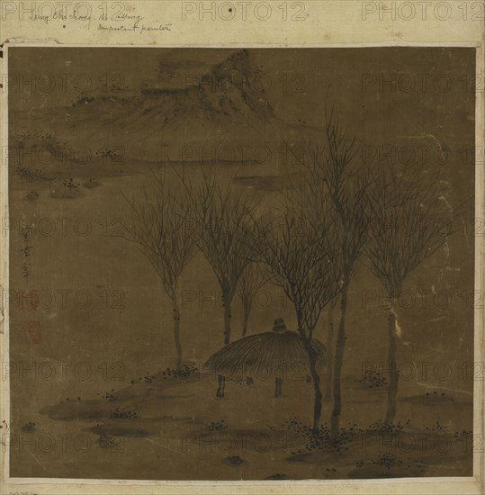 Pavilion in a grove by the water, Ming dynasty, 17th century. Creator: Unknown.
