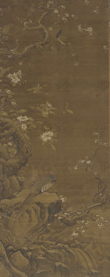 Pheasants and Snow-covered Plum Blossoms, Ming or Qing dynasty, 15th-18th century. Creator: Unknown.