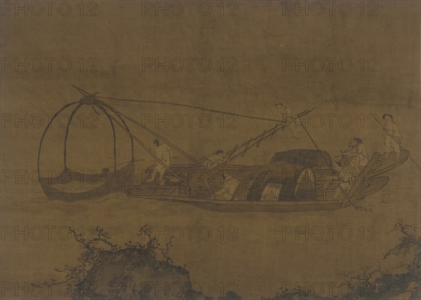 Fishermen Raising a Net, Ming dynasty, 16th-17th century. Creator: Unknown.
