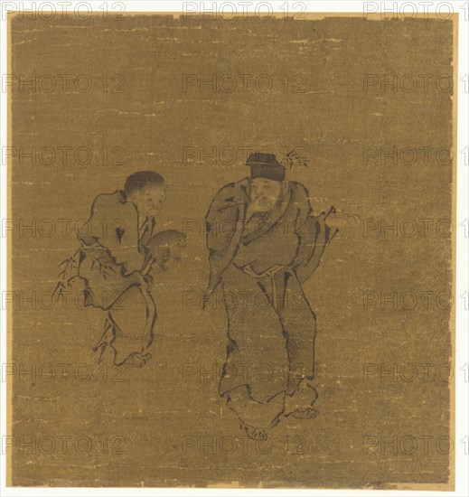 Two Male Figures With a Toad, Ming or Qing dynasty, 17th century. Creator: Unknown.
