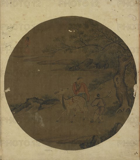 Immortal, deer, and boy, Ming dynasty, 16th-17th century. Creator: Unknown.