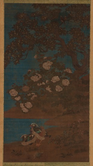 Mandarin ducks and flowers, Ming or Qing dynasty, 17th century. Creator: Unknown.