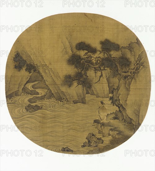 Fishing by a Mountain Torrent, Ming dynasty, 1368-1644. Creator: Unknown.