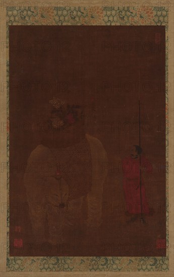 Caparisoned Elephant and Attendant, Ming dynasty, 16th-17th century. Creator: Unknown.
