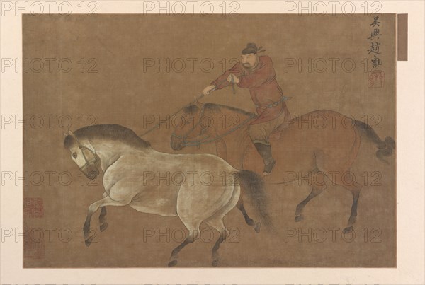 A Rider Lassoing a Horse, Ming dynasty, 1369-1644. Creator: Unknown.