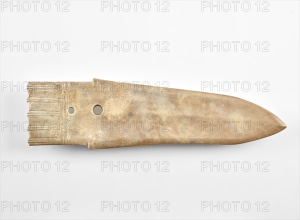 Dagger-axe (ge ?), fragment reworked, Erlitou culture or early Shang dynasty, c2000-c1400 BCE. Creator: Unknown.