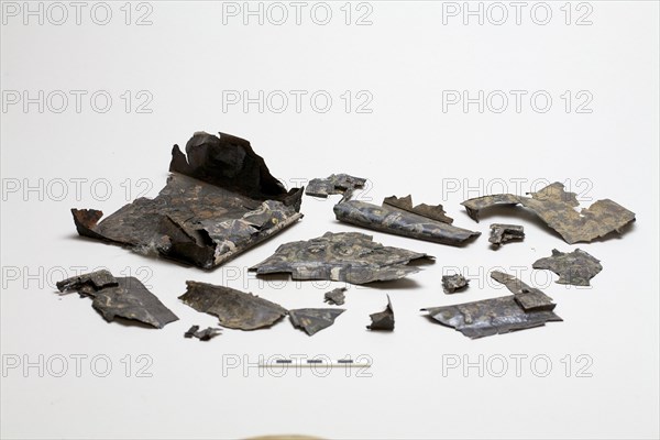 Fragments from a decorated box, Warring States period, 475-221 BCE. Creator: Unknown.