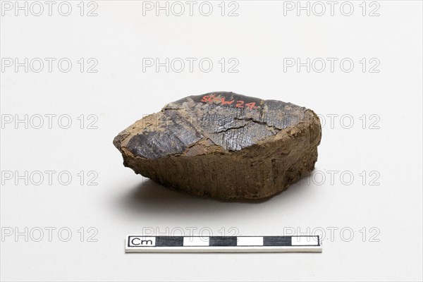 Fragment with lacquer on one surface, Warring States period, 475-221 BCE. Creator: Unknown.