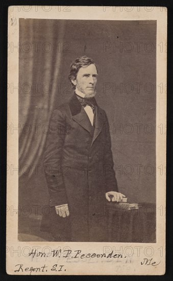 Portrait of William Pitt Fessenden (1806-1869), Before 1869. Creator: Brady's National Photographic Portrait Galleries.