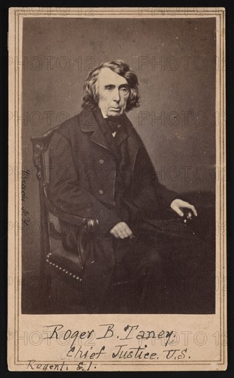 Portrait of Roger Brooke Taney (1777-1864), Before 1864. Creator: Brady's National Photographic Portrait Galleries.