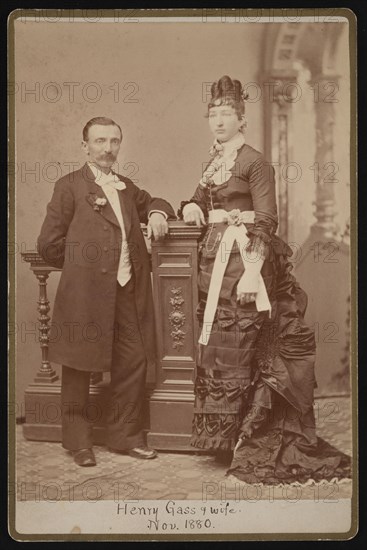 Portrait of Henry Gass (1835-1884) and Wife Emma Dibble, November 1880. Creator: John Goldin.