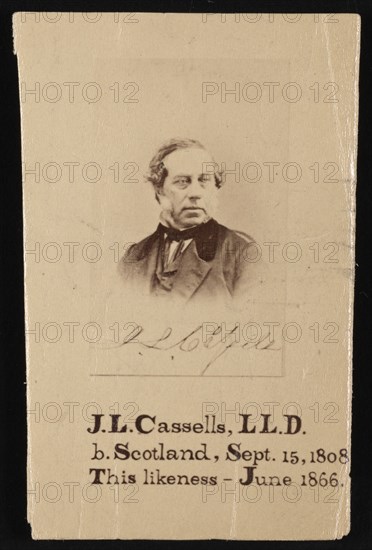 Portrait of J.L. Cassells (1808-?), 1866. Creator: Unknown.