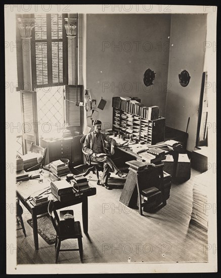 Portrait of Robert Ridgway (1850-1929) in His Office, August 1887. Creator: Unknown.