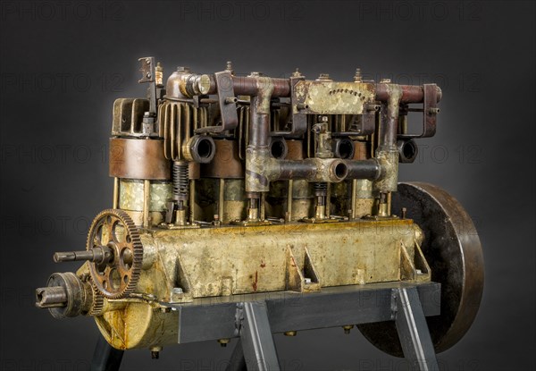 Curtiss C-4 or D-4, In-line 4 Engine, ca. 1907. Creator: Curtiss Aeroplane and Motor Company.