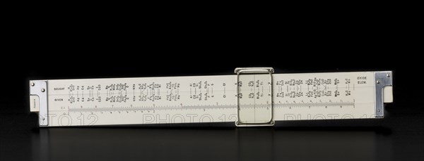 Chemical slide rule owned by Sally Ride, ca. 1970. Creator: Keuffel & Esser Co..