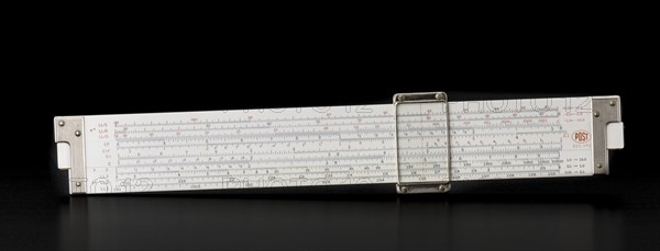 Mathematical slide rule owned by Sally Ride, ca. 1970. Creator: Frederick Post Co..