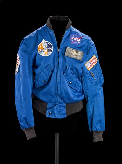 Flight jacket belonging to Sally K. Ride, ca. 1983. Creator: Qual-Craft.
