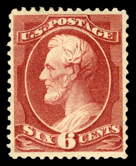 6c Abraham Lincoln single, 1882. Creator: American Bank Note Company.