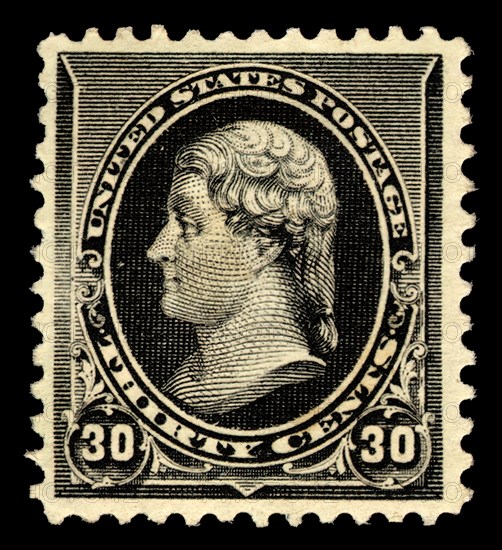 30c Thomas Jefferson single, 1890. Creator: American Bank Note Company.