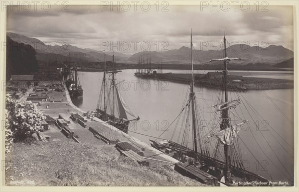 Portmadoc Harbour from Borth, 1860/94. Creator: Francis Bedford.