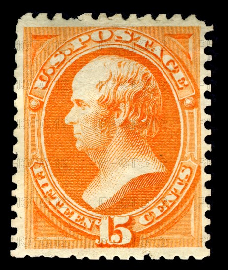 15c Daniel Webster special printing single, 1875. Creator: Continental Bank Note Company.