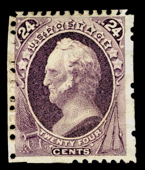 24c General Winfield Scott special printing single, 1875. Creator: Continental Bank Note Company.