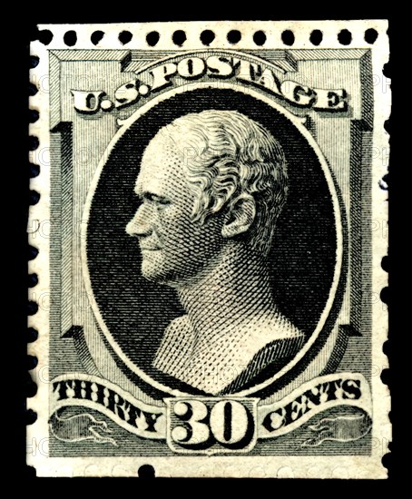 30c Alexander Hamilton special printing single, 1875. Creator: Continental Bank Note Company.