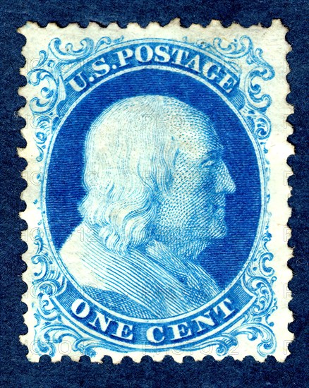 1c Franklin reprint single, 1875. Creator: Continental Bank Note Company.