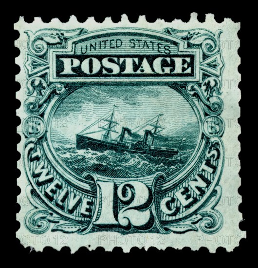 12c S.S. Adriatic re-issue single, 1875. Creator: National Bank Note Company.