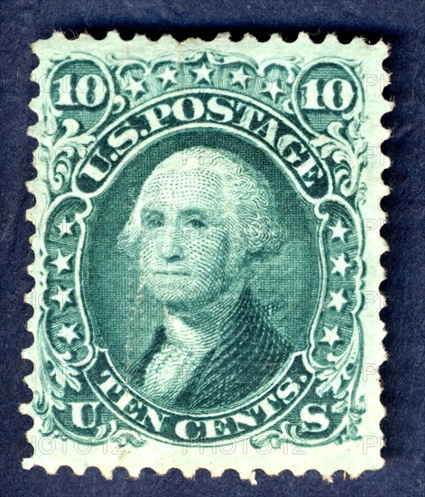 10c Washington E Grill single, 1867. Creator: National Bank Note Company.