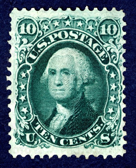 10c Washington F Grill single, 1867. Creator: National Bank Note Company.