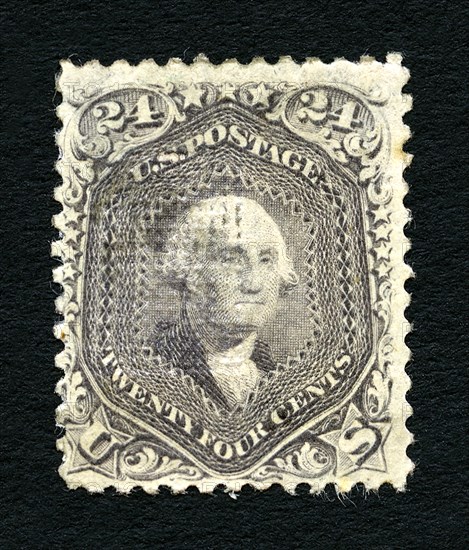 24c Washington F Grill single, 1867. Creator: National Bank Note Company.