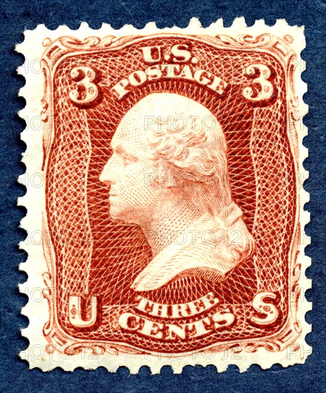 3c Washington re-issue single, 1875. Creator: National Bank Note Company.