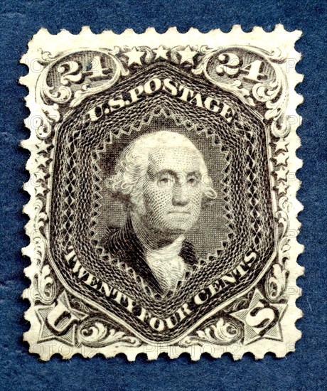 24c Washington re-issue single, 1875. Creator: National Bank Note Company.