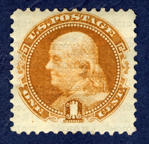 1c Franklin G Grill single, 1869. Creator: National Bank Note Company.