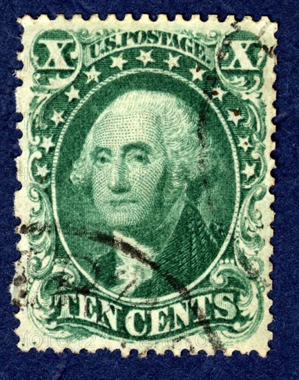 10c Washington type I single, 1857. Creator: Toppan, Carpenter & Company.