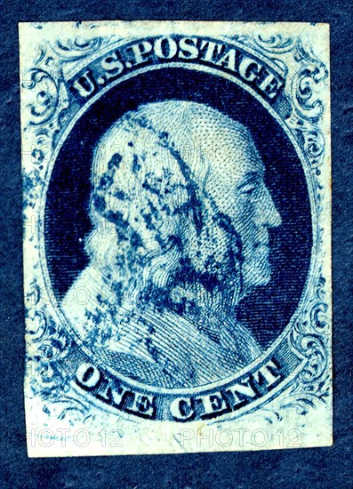 1c Franklin type III single, July 1, 1851. Creators: Toppan, Carpenter & Company, Toppan Carpenter Casilear.