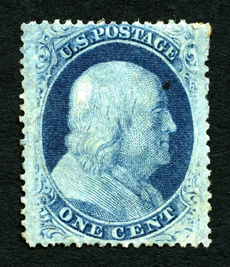 1c Franklin type V single, 1857. Creator: Unknown.