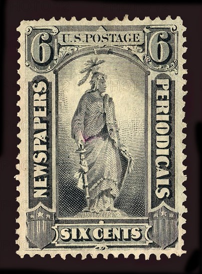 6c Statue of Freedom Newspapers and Periodicals imprint single, 1875. Creator: Unknown.