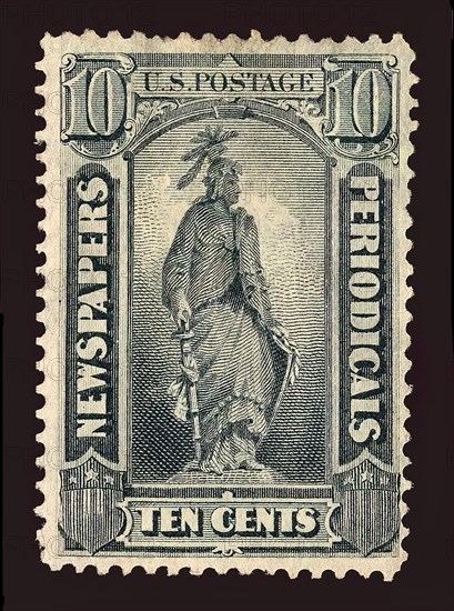 10c Statue of Freedom Newspapers and Periodicals imprint single, 1875. Creator: Unknown.