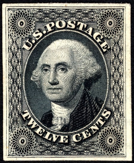 12c Washington trial color card proof, 1881. Creator: American Bank Note Company.