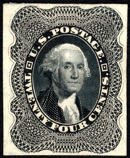 24c Washington trial color card proof, 1881. Creator: American Bank Note Company.