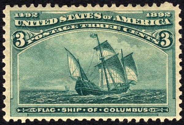 3c Flagship of Columbus single, 1893. Creator: Unknown.