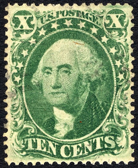 10c Washington type III single, 1857. Creator: Unknown.